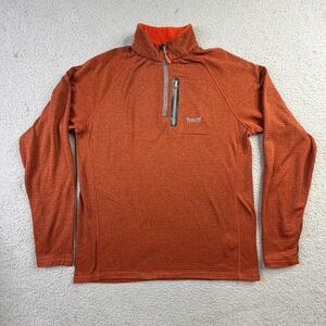 Marker Quarter Zip Burnt Orange Waffle Grid Fleece Pullover Mens XL